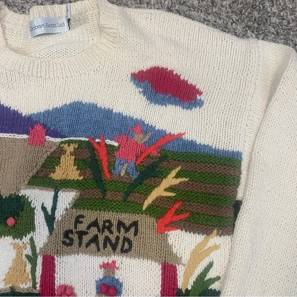 VTG Robert Scott Novelty Farm Stand Sweater - Picture 4 of 14